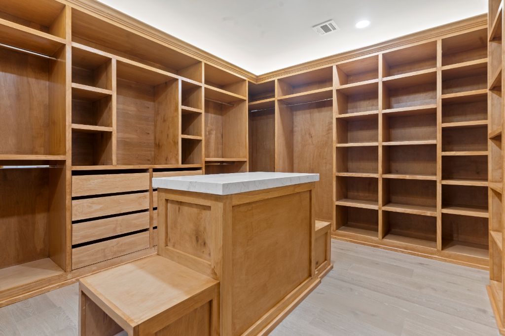 Riverview Terrace Residence, Oak-fitted walk-in closet