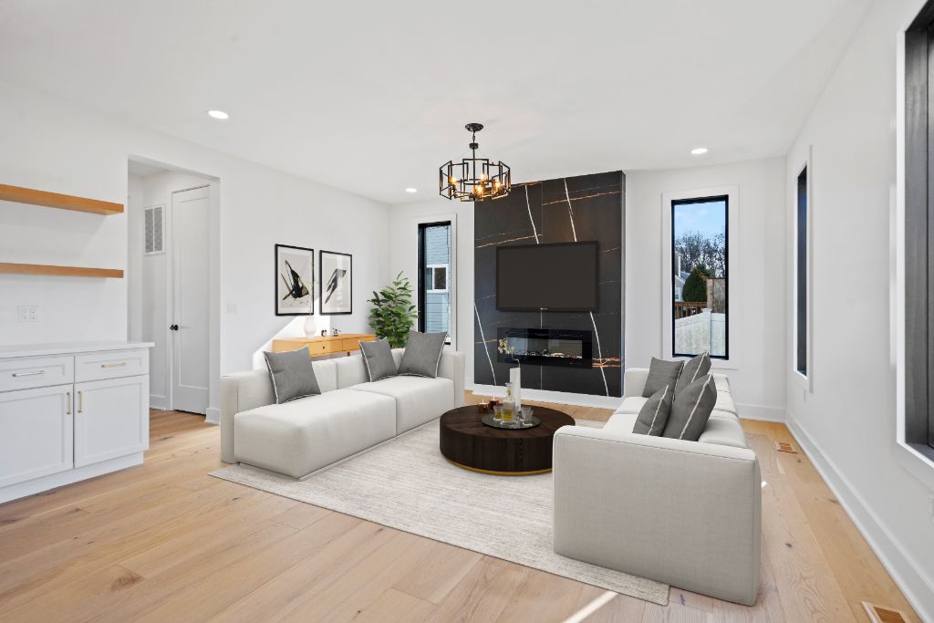 Kaufman Residence, Family room · fireplace